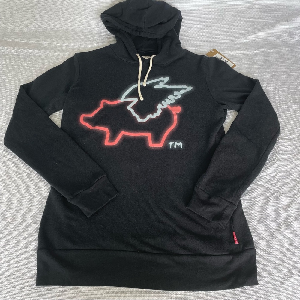 GLMR KLLS Women's  Size Large Black Cotton When Pigs Fly Hoodie #0112